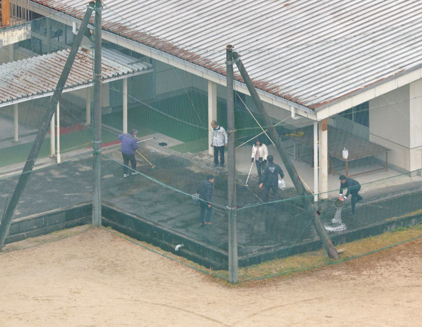 中津川の中学校　事件現場